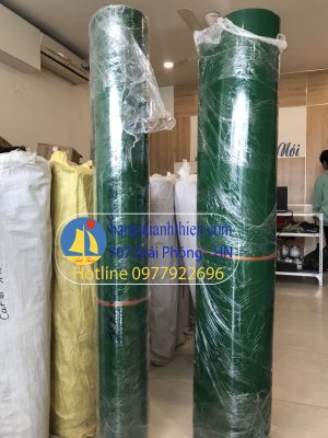 Băng tải PVC xanh trơn dày 2mm rộng 1500mmx chu vi 3000mm