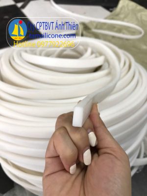 Gioăng silicon hình chữ nhật kích thước 7x15mm màu trắng chịu nhiệt